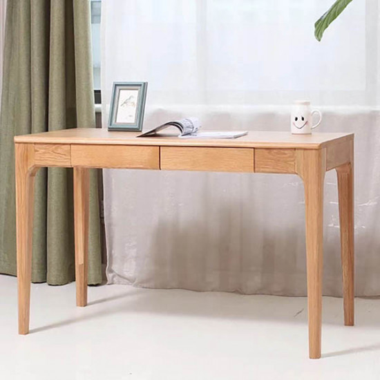 DANA Curved Work Desk with Drawer L100-140, Oak DANA Curved Work Desk with Drawer L100-140, Oak